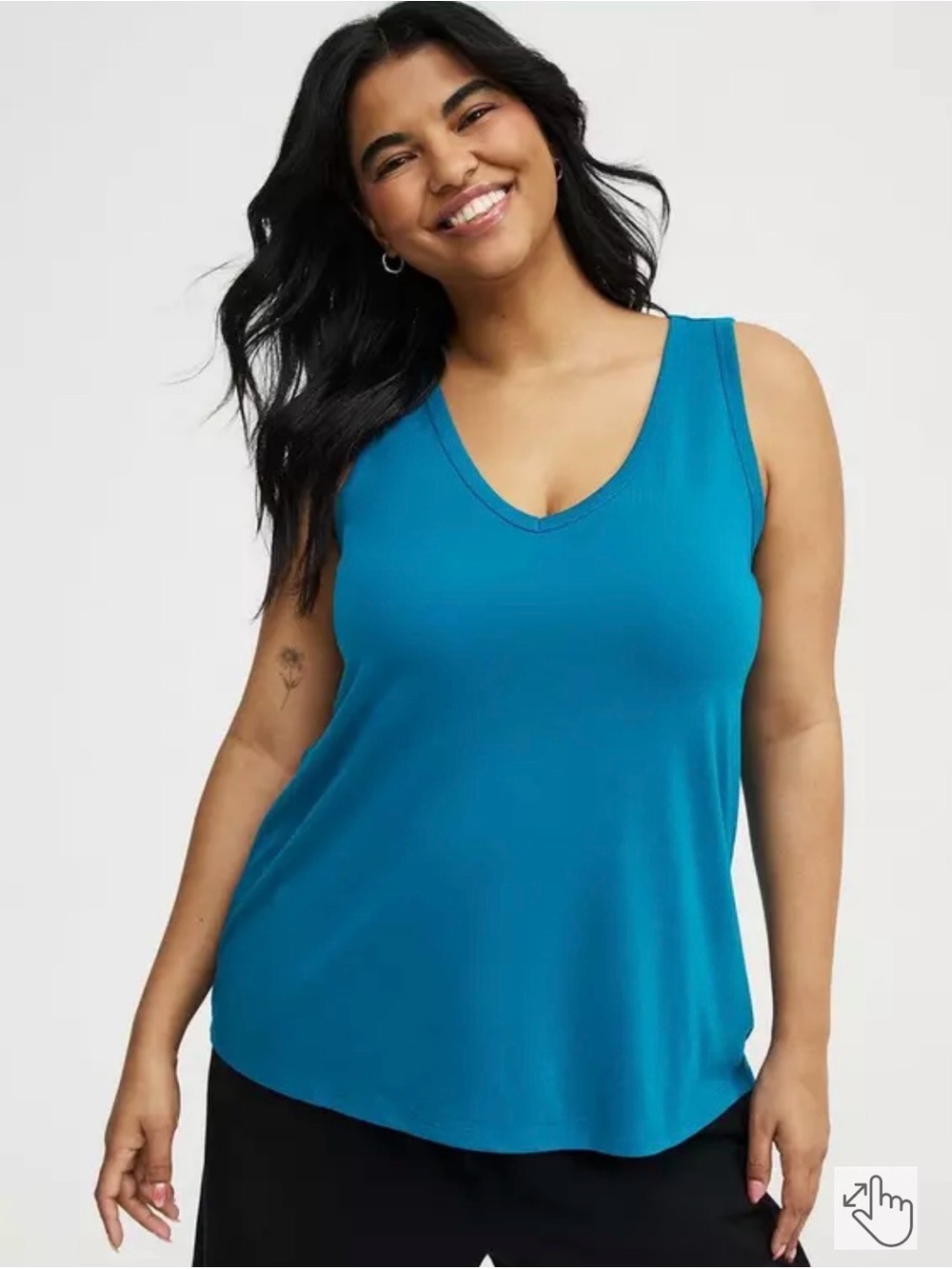 Torrid NWT V‑Neck Signature Jersey Teal Tank Top